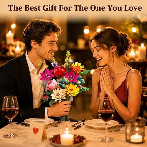 zinat Flowers Bouquet Building Set, 887Pcs DIY Romantic Floral Building Toys, Home Office Decor Gifts for Mother's Day, Valentine Day, Birthday, Christmas Day thumbnail 7