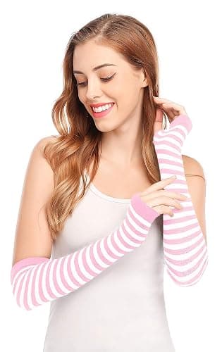 Bienvenu Punk Gothic Rock Long Arm Warmer Fingerless Gloves thumbnail 3