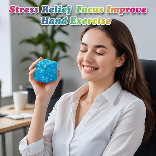 3Pack Slow Rise Glitter Squishy Cube Square Ice Cube Malt Sugar Stress Balls for Adults&Kids, Nice Stress Cube, Sensory Fidget Toys for Mellow and Chill, Classroom Treasure Box(Purple/Pink/Blue) thumbnail 4