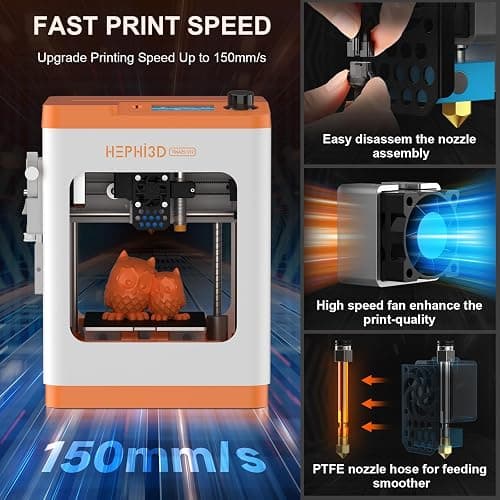 HEPHi3D TINA2S 3D Printer for Kids, Fully Assembled 3D Printers for Beginners with Huge Library APP Control, WiFi Mini 3D Printer Auto Leveling, Kid 3D Printers High Precise for Home, School, Office thumbnail 7