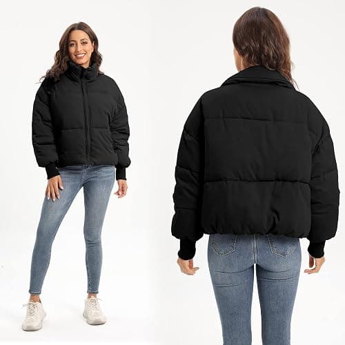 Acubozzntb Women's Puffer Jacket Long Sleeve Zip Up Warm Baggy Winter Jackets for Women thumbnail 5