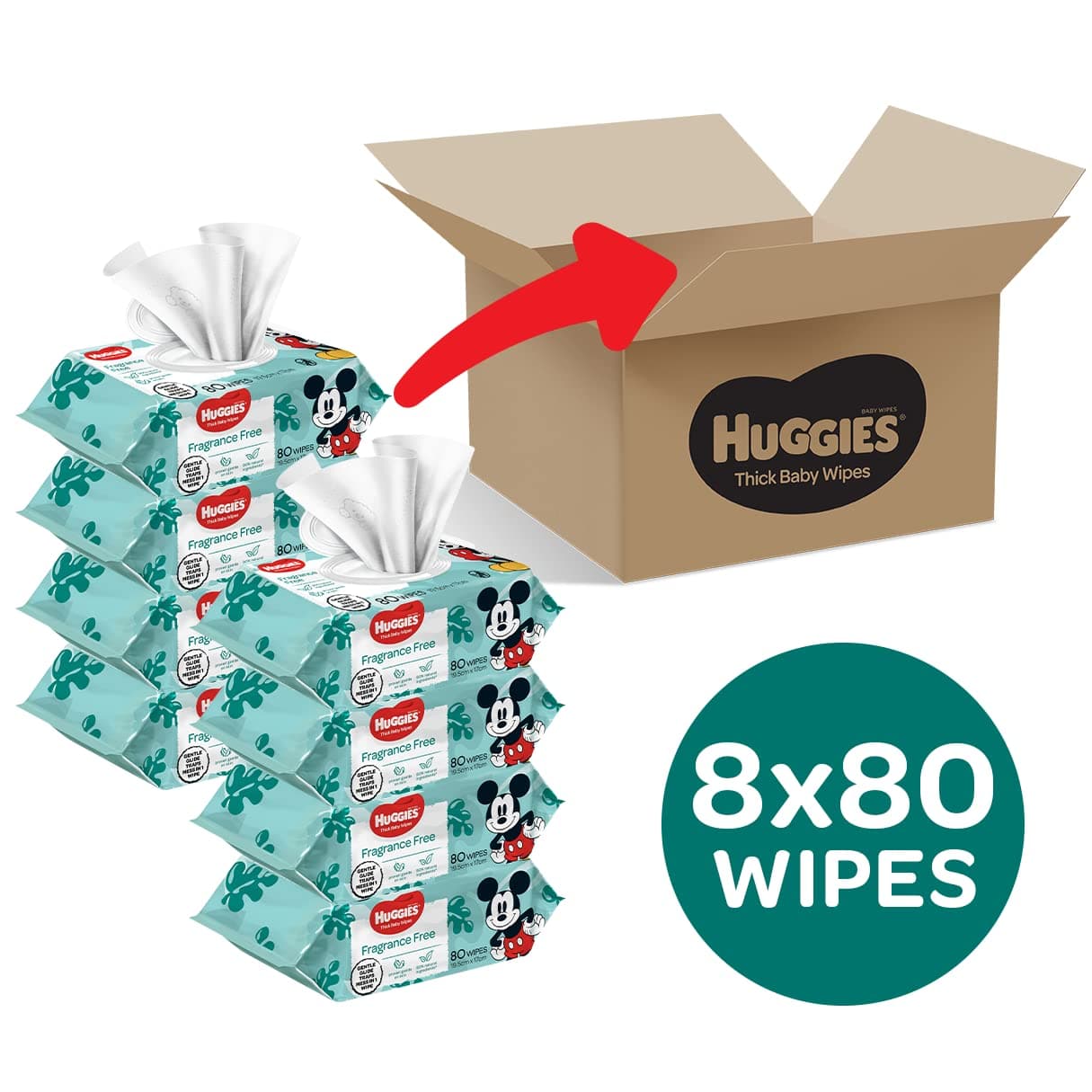 HUGGIES Thick Baby Wipes Fragrance Free (Pack of 640) - 640 Count (Pack of 1) $25.44 ($0.04 / count) thumbnail 2