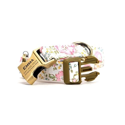 Personalized Dog Collar with Name and Phone Number Engraved,Adjustable Custom Puppy Collar,Organic Cotton Pet Collar for Small Medium Large Boy Girl Dogs thumbnail 5