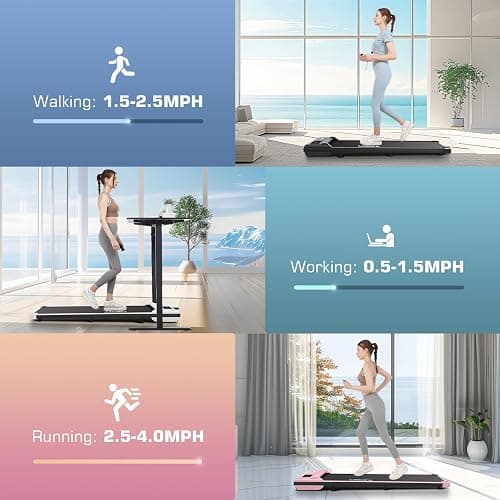 Under Desk Walking Pad for Home Office - 2.5 HP Portable Treadmill With 300 lb Capacity, Compact Jogging Running Machine, Remote Control and LED Display thumbnail 6