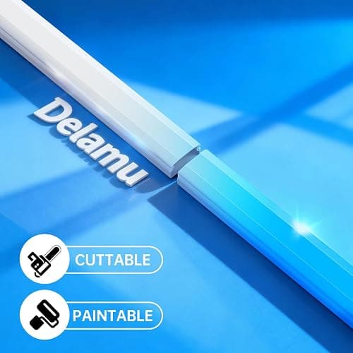 Delamu Cord Hider, Cord Covers for 3-4 Wires on Wall, Large Cable Hider Cable Management, Easy Set up Wire Hiders Wire Covers for Cords on Wall, TV Cables Cover Raceway, 6X W1.18 H0.67in, White thumbnail 7