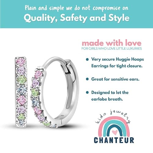 Hypoallergenic Huggie Earrings for Girls & Women - Small Hoop Design, Perfect for Teens & Kids thumbnail 7