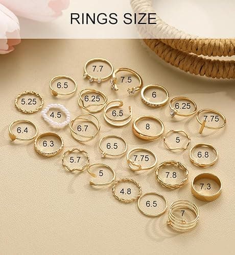 iF YOU 25 Pcs Gold Knuckle Ring Set for Women, Chunky Stackable Finger Midi Rings, Silver Simple Stacking Cute Rings Pack Trendy Stuff Jewelry Gift thumbnail 9