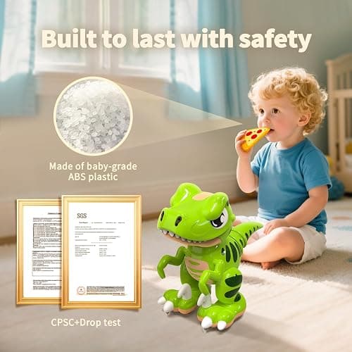 P&C Remote Control Dinosaur Toys for Kids Rechargeable Robot Velociraptor Toy with Spraying,Sound Effects,Dancing,RC Dino for Boy&Girl 3-12 STEM Gifts for Kid thumbnail 6