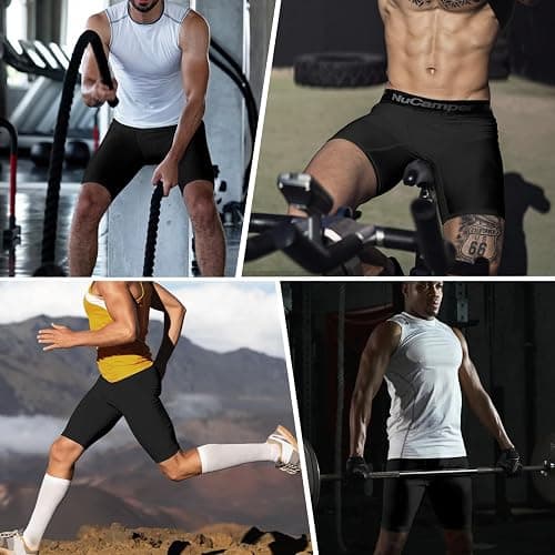 NuCamper Men’s Compression Shorts Spandex Athletic Underwear Performance Gym Boxer Briefs Cool Dry Active Baselayer thumbnail 7