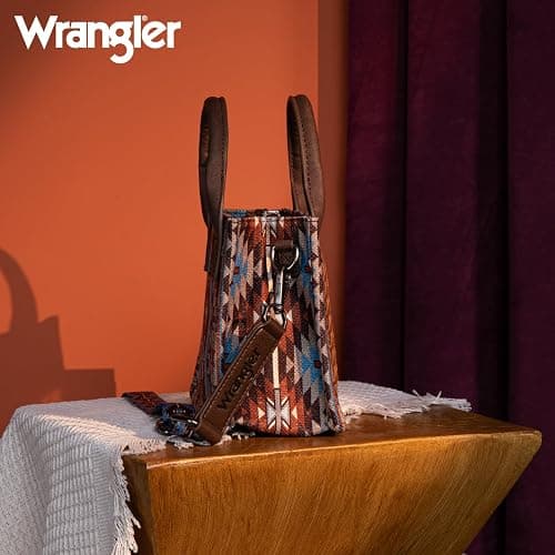 Montana West x Wrangler Mini Tote Bag for Women Small Western Crossbody Purse Aztec Top Handle Handbags thumbnail 8