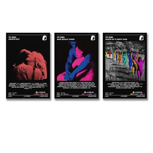 ZGHQHCDRH TV Girl Poster- French Exit, Who Really Cares, Death Of A Party Girl, Set of 3 Album Posters Music Canvas Wall Art For Room Aesthetic 08x12inch(20x30cm) - Image 1