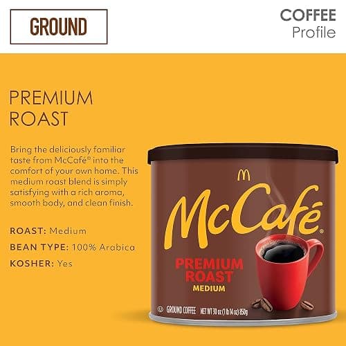 McCafe Premium Roast, Medium Roast Ground Coffee, 30 oz Canister thumbnail 11