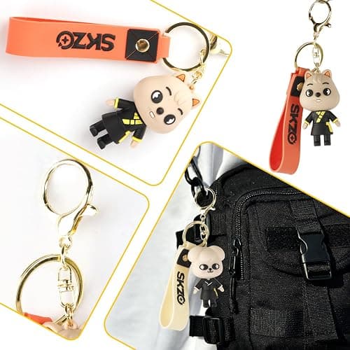SK-Z Keychain Cartoon Keyring Cute Animal Pendant Backpack Accessory for Stray Fans thumbnail 3
