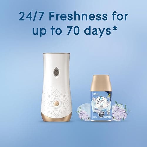 Glade Automatic Spray Refill and Holder Kit, Air Freshener for Home and Bathroom, Clean Linen, 6.2 Oz, 2 Count - Clean Linen thumbnail 7