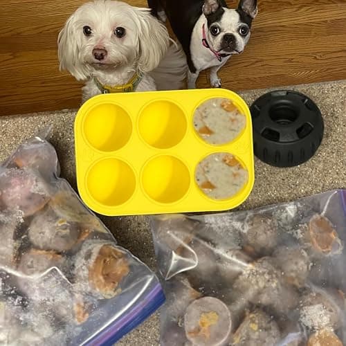BABORUI 6 Cavities Silicone Dog Treat Molds for Woof Pupsicle & Power Chewer Pupsicle Large 25-75lbs, Reusable Frozen Dog Treat Molds for Making Puppy Favorite Freeze Refill Ice Popsicle Treats (L) thumbnail 3