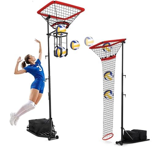 HVDI Volleyball Setter & Spike Trainer System, Heavy Duty Volleyball Training Aid Set – 88LB Sandbag Base with Dual Wheels for Easy Mobility, Adjustable Hitter & Receiver Combo System - Image 1