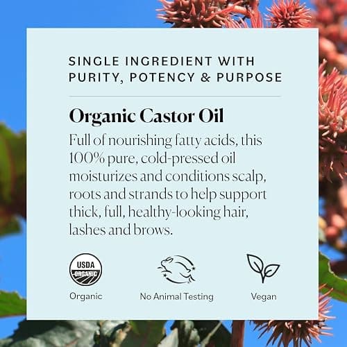 Sky Organics Organic Castor Oil Eyelash & Brow Serum, Hexane-Free Conditioning Oil that Promotes Fuller Looking Lashes & Eye Brows, 100% Pure & Cold-Pressed 1 fl. Oz. / 30 ml w ebook thumbnail 6