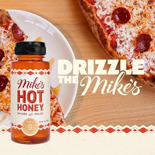 Mike's Hot Honey, America's #1 Brand of Hot Honey, Spicy Honey Infused with Chili Peppers, Certified Kosher, Gluten-Free, Paleo-Friendly, Sweet Heat, Perfect for Hot Sauce Lovers (10oz Bottle, 1 Pack) thumbnail 3