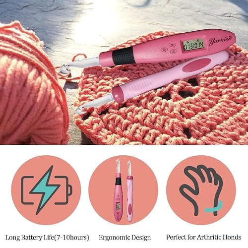 Yarniss 17 Size Counting Crochet Hooks Set, Light Up Crochet Hooks for Stitch & Row Counter thumbnail 7