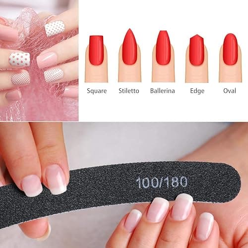 URAQT 15pcs Lime à Ongles Professionnelle, limes à ongles professionnelles double-face Grain 100/180 pour Manucure Cosmétique, Salon de Coiffure, Animaux Domestiques, Maison thumbnail 8