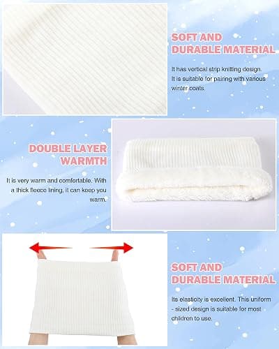 Chicingyou 2 Pack Fleece Neck Warmers for Kids Winter Thick Neck Warmer Cover Knitted Lined Ski Winter Scarf for Boy and Girl thumbnail 3