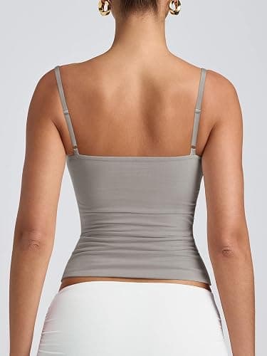 PINKMSTYLE Women's Basic Double Lined Scoop Neck Tank Tops Adjustable Cami Tank Summer Sleeveless Tops thumbnail 7