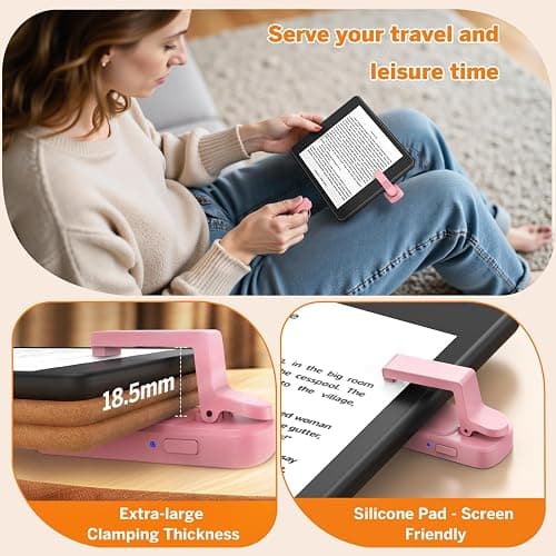 Page Turner Ring for Kindle,Remote Control for iPhone iPad Android Tablets E-Readers,Clicker Page Turner for Kindle Accessories for Camera Video Record&Shutter Selfie (Pink) thumbnail 4