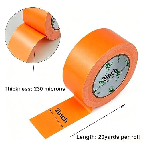 BOMEI PACK Orange 2inch x 20yds Sticky Duct Tape Heavy Duty Strong Industrial Color Duct Tapeor Packing and Repairing 2 Pack thumbnail 2