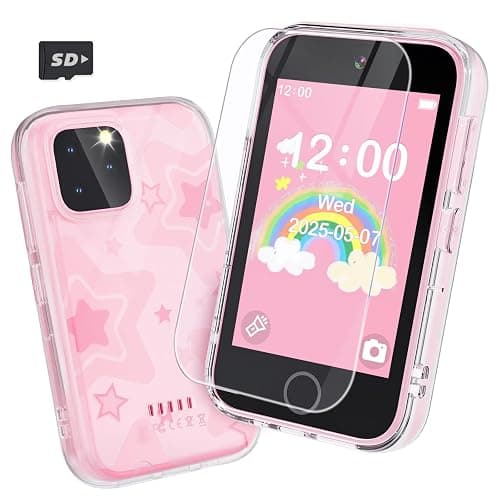 Kids Smart Phone for Girls, 3.5'' Touchscreen Kid Phones Toys for Girls 3 4 5 6 7 8 Years Old, Christmas Birthday Gift for Ages 3-8, Toddler Phone with Dual Camera, Music Player, Game, Habit Tracker - Image 1