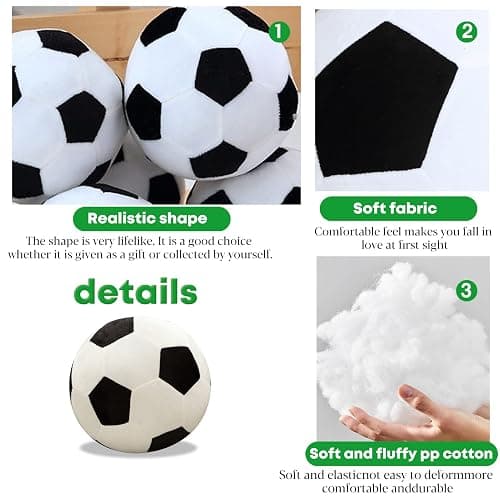 CHELEI2019 11" Plush Soccer Ball Pillow Soft Stuffed Animal Football Boys Toddler Toy Gifts thumbnail 5