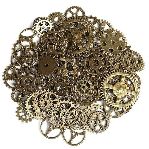 50g Steampunk Zahnräder Set, Vintage Metall Anhänger für Schmuck Basteln & Deko, Handwerk Zubehör. - Image 1