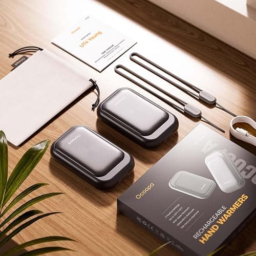 OCOOPA Magnetic Rechargeable Hand Warmers 2 Pack, Card-Style Electric Hand Warmer 5000mAh, Pocket Portable Hands Heater, UL Certified, 3 Heat Settings, Tech Gifts for Men, Purse Must Haves, UT4 Young - Obsidian Black thumbnail 8