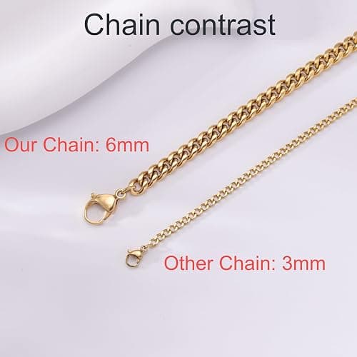 Elemtansy Custom Name Necklace for Men, 18K Gold-Plated Name Necklaces with Curb/Figaro Chain, Personalized Bithday Gifts for Men thumbnail 8