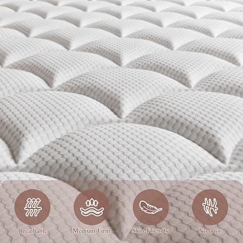 Gsleepee King Size Mattress, 12 Inch King Mattress in a Box, Innerspring Hybrid with Cooling Gel Memory Foam and Individually Wrapped Coils for Pressure Relief & Superior Support, Medium Firm thumbnail 3