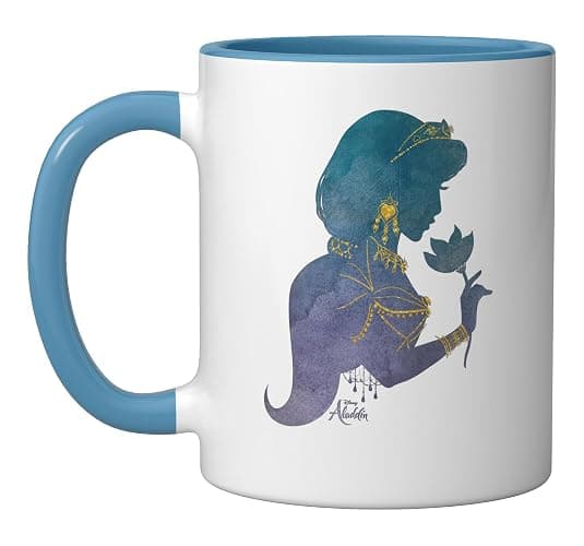Disney Aladdin Live Action Princess Jasmine Jewelry Ceramic Mug, Blue/White - Image 1