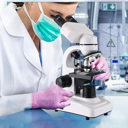 Compound Microscope，40X-2500X ，WF10x and WF25x eyepieces, Dual LED Lighting and Two-Layer Mechanical Stage，Microscope for Adults… thumbnail 7