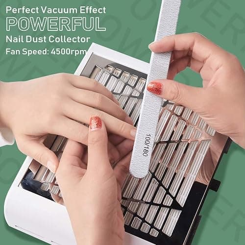 BQAN Nail Dust Collector, 40w Dust Collector Nail Tech Supplies, Dust Extractor with 1 Pc Dust Brush, Vacuum Dust Collector Fan Nail Tech Must Haves thumbnail 2