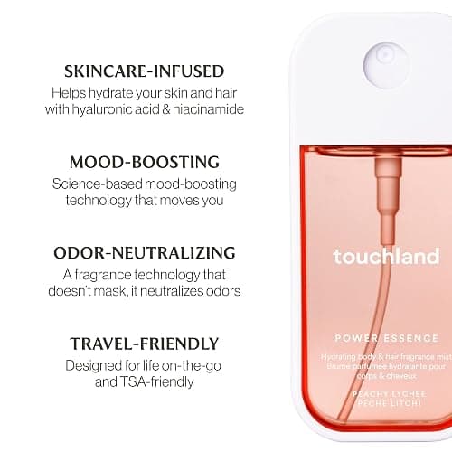 Touchland FRUITY CRUSH Body and Hand Mist Essentials (Peachy Lychee Body & Hair Fragrance Mist, 2 FL. OZ. + Berry Bliss Hydrating Hand Sanitizer Spray 1FL.OZ.), Travel Size Set thumbnail 9
