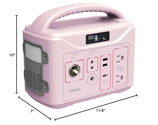 Tenergy T320 Portable Power Station, 300Wh Battery, 110V/200W (Surge 400W) Two Pure Sine Wave AC outputs, USB type C PD 45W, Mobile Power for Outdoors, RV, Hunting, Emergency Backup, Sandy Coral thumbnail 2