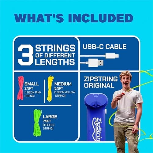 ZipString Original - As Seen on Shark Tank - Classic Rope Launcher Toy, Perfect for Kids & Adults - Fly a String Loop in The Air for Endless Tricks & Fun, Wonderment Awaits, Bold Blue thumbnail 9