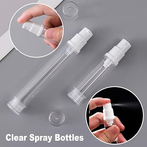 WADY 10 Pcs Clear Spray Bottles, Refillable Travel Lotion Vacuum Press Pump Bottle, Cream Cosmetic Container Fine Mist Plastic Empty Spray Bottle Mini Travel Bottle (5 ml) thumbnail 6