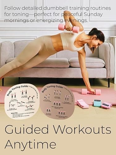 kure.fit Adjustable Dumbbell Set｜2LB 3LB 4LB 5LB Light Hand Weights for Women｜One-Twist Weight Adjustment｜Non-Slip Curved Grip Handle｜Free Weights for Home Gym, Rehab, Pilates, Yoga, Strength Training thumbnail 4