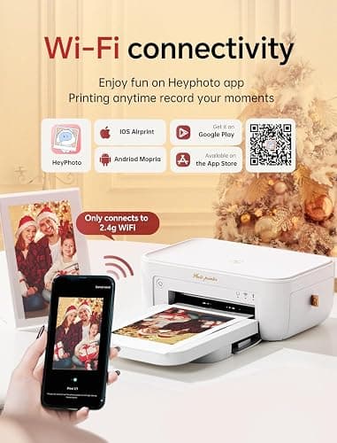 HPRT Photo Printer 4x6,+108Sheets&2ribbon,Instant Picture Printer for iPhone, Android, Smartphone,Portable Photo Printers for Home Use,Thermal Dye-Sublimation, AR Video Printing（White） thumbnail 5