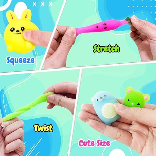 200Pcs Squishy Toys Bulk, Easter Egg Fillers Mochi Squishies, Kawaii Fidget Stress Relief Toys for Kids, Party Favors, Goodie Bag Stuffers, Classroom Prizes Rewards, Birthday Gifts for Boys Girls thumbnail 5