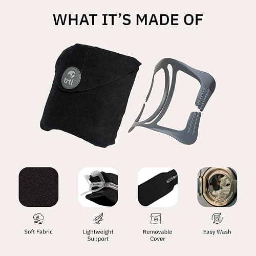 trtl Pillow - Scientifically Proven, Super Soft Neck Support Travel Pillow for Sleeping - Lightweight and Machine Washable - Ergonomic Design for Traveling on Airplanes, Cars, and Trains - Black thumbnail 4