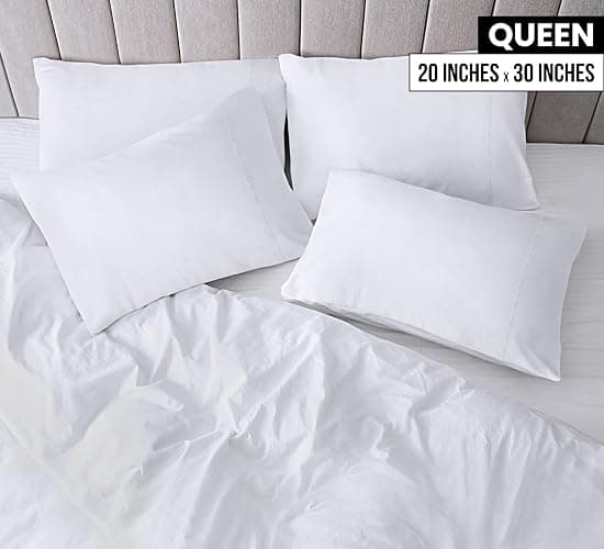 Utopia Bedding Queen Pillow Cases - Pack of 4 - Envelope Closure - Soft Brushed Microfiber Fabric - Shrinkage and Fade Resistant Pillow Covers Queen Size 20 X 30 Inches (White) - Queen - Pack of 4 - White thumbnail 3