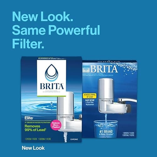 Brita Faucet Mount System, Water Faucet Filtration System with Filter Change Reminder, Reduces Lead, Made Without BPA, Fits Standard Faucets Only, Elite, Chrome, Includes 1 Replacement Filter - Faucet Mount + 1 Filter thumbnail 3