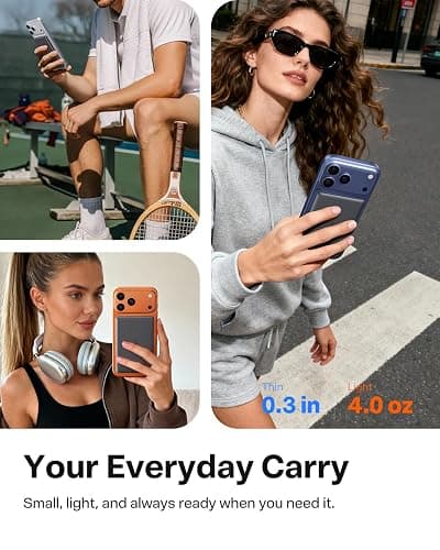 TORRAS MiniMag Power Bank, Ultra Slim 5,000mAh Wireless Portable Charger with USB-C Cable, Fast Charging iPhone Air Magnetic Battery Pack, Compatible for iPhone 17/16/15/14/13/12, Glacier Gray thumbnail 5