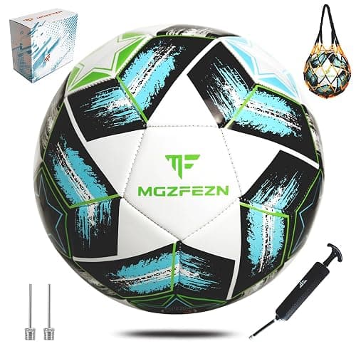 MGZFEZN Soccer Ball Size 5&Size 3 for Youth and Adults,Indoor Training Practice Soccer Ball,Gift Idea for Kid with 1 Pump 1 Net Bag and 2 Needle - Image 1