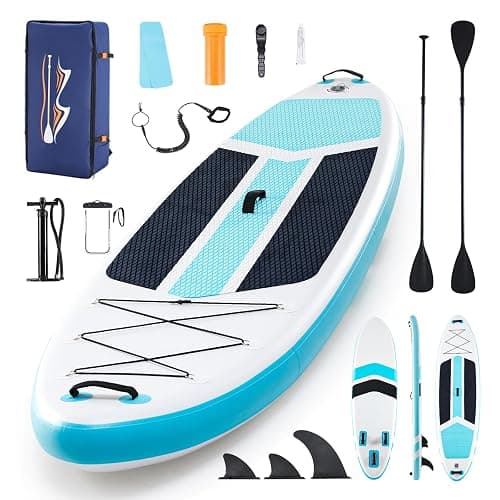 Extra Wide Inflatable Paddle Board,2-in-1 Adjustable Paddle Board for Adults,400lb Capacity Stand Up Stable Inflatable SUP, All Skill Levels,3 Detachable Fins,1 Backpack,Pump & Repair Kit - Image 1